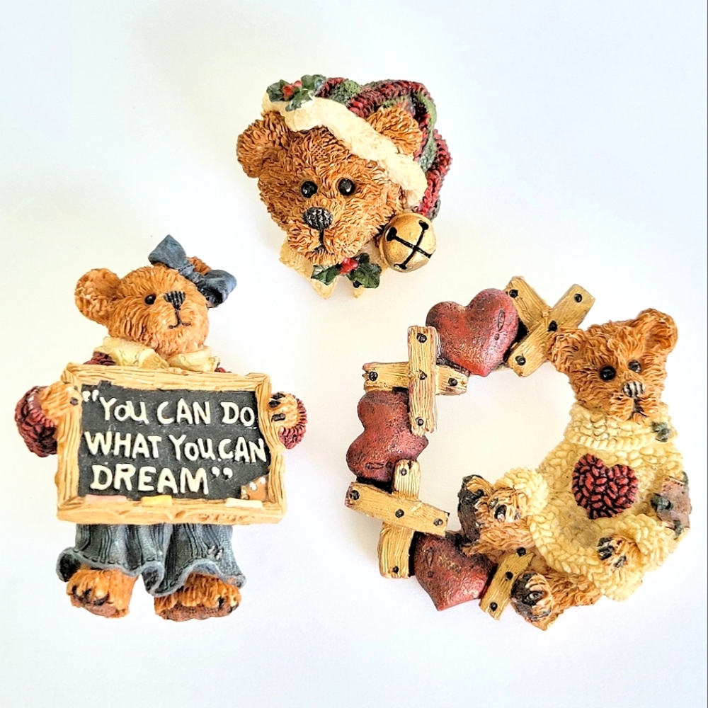 Cute Vintage Boyd's Teddy Bear Brooch Bundle Lot Of 3